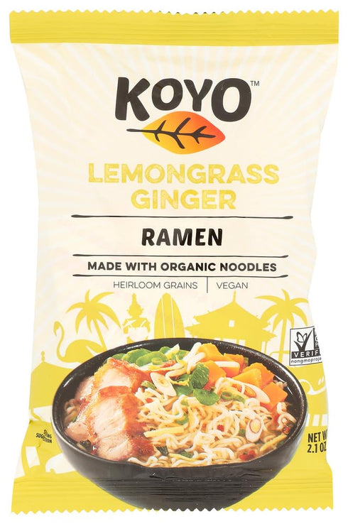 Koyo Foods Lemongrass Ginger Dry Ramen 2.1 Oz (Pack of 12) -