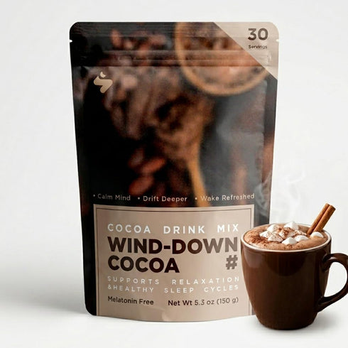 Slumber s Magnesium Cocoa, Melatonin-Free Evening Cocoa Drink Mix with L-Theanine, Reishi &