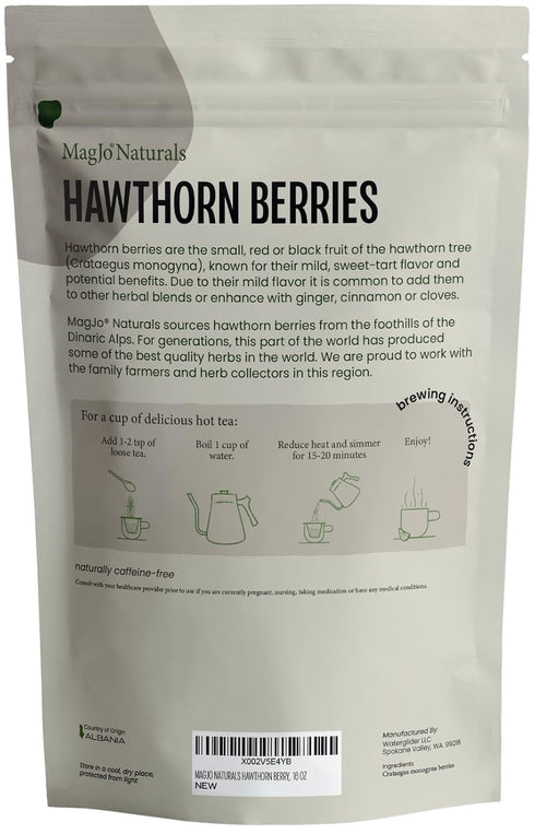 16 oz (1 lb) MagJo Naturals Hawthorn Berries, Whole Dried