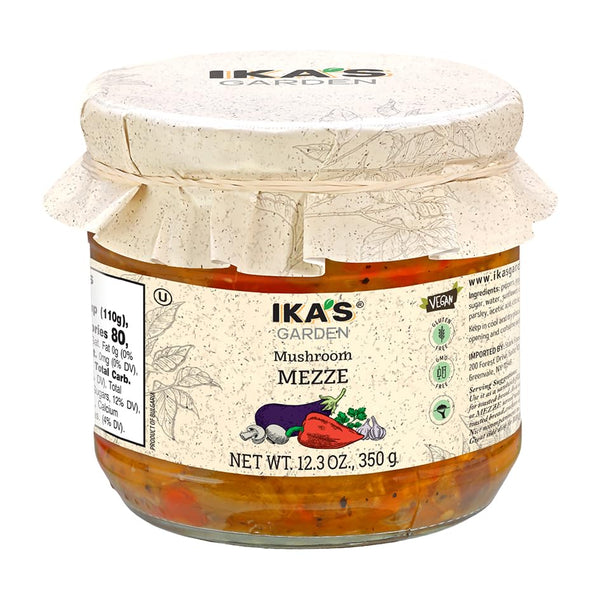 Ika's Garden Mushroom Mezze Vegan, Gluten-Free, Non-GMO, Ready-to-Eat Mediterranean Spread 12.3 oz Jar