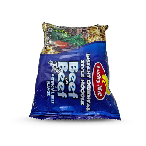 Lucky Me! 2.47oz (70g), 15 Pack Beef Mami Instant Noodle Soup