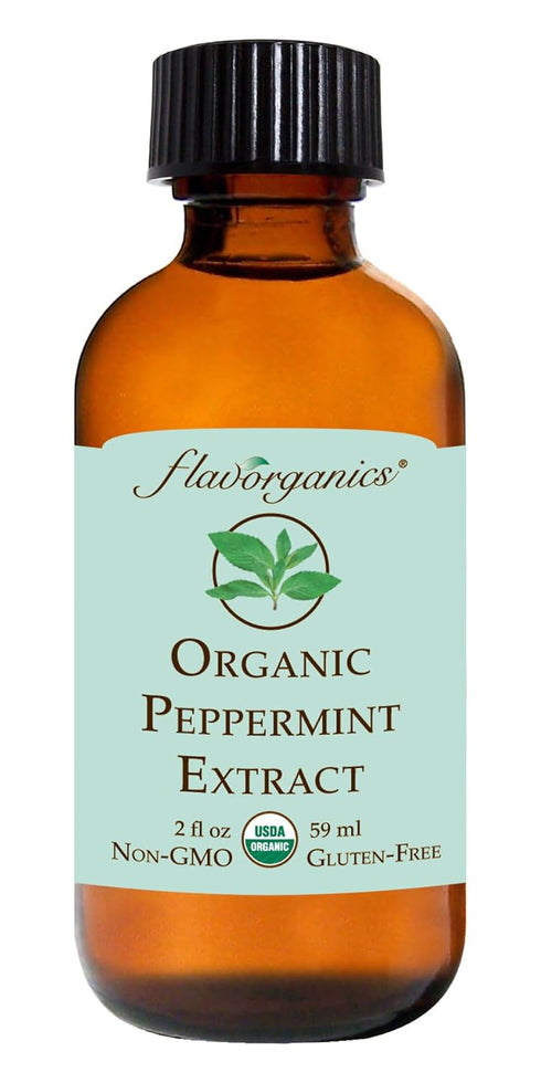 Flavorganics Organic Peppermint Extract, 2-Ounces Glass Bottles, Pack of 3