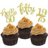 24 Pcs Gold Glitter 50th Birthday Cupcake Toppers for 50th Birthday Party Celebrating Decorations