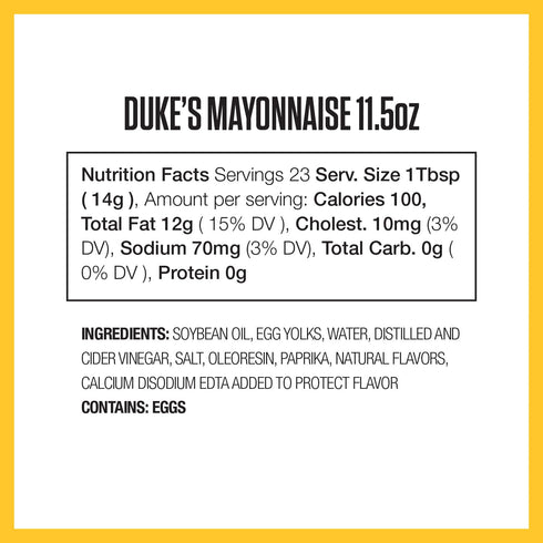 11.5 (Pack 6) Dukes Real Mayonnaise Squeeze Bottle Original Smooth & Creamy Taste, Ounce