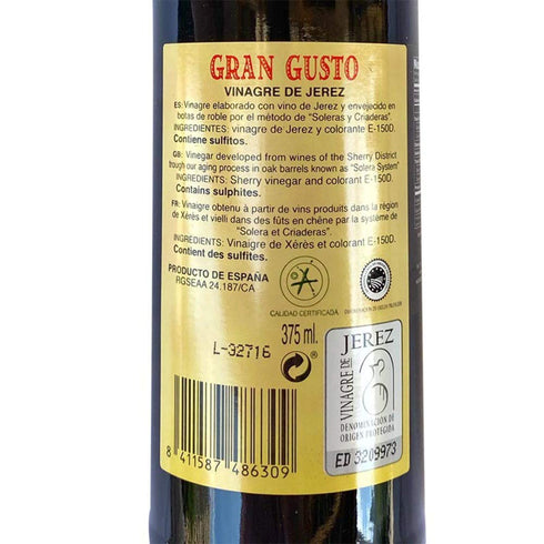 Casa Oliver Vinagre de Jerez Gran Gusto PAEZ MORILLA (Sherry vinegar PAEZ MORILLA)