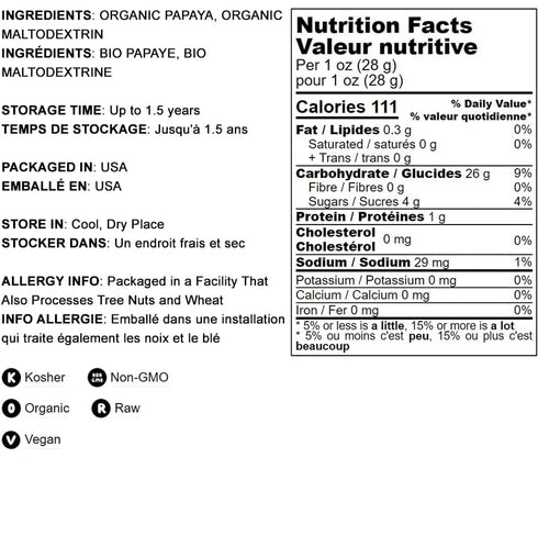2 Food to Live Organic Papaya Powder, Pounds - Non-GMO, Made from Raw Dried Fruit, Unsulfured, Vegan, Bulk, Great