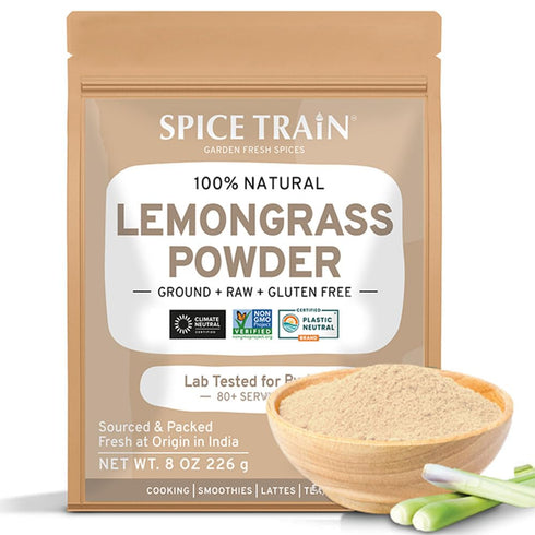 SPICE TRAIN Lemongrass Powder, 226g/8oz Non-GMO, Gluten Free for Cooking, Smoothies, Tea