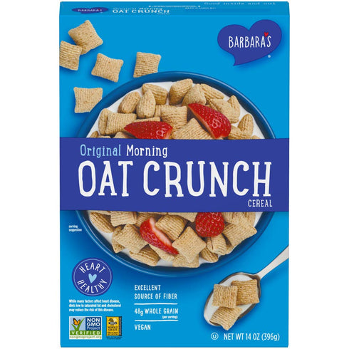 Barbara's Bakery Three Sisters Barbara's Morning Oat Crunch Original Cereal, Heart Healthy, Non-GMO, 14