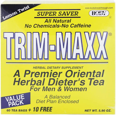 Body Breakthrough Diet Trim-Maxx Tea Lemon, 60 Count