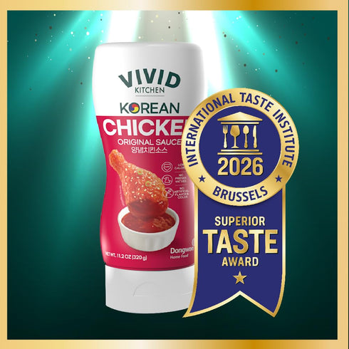 2 Pack 11.33 oz VIVID KITCHEN Korean Chicken Sauce Low-Calorie, No Preservatives Sweet and Savory Flavor Easy Squeeze