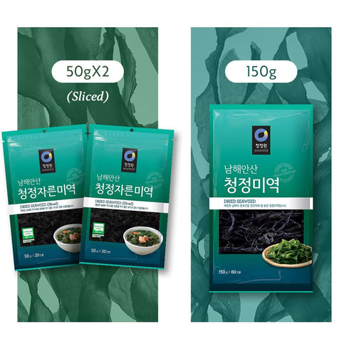 Chung Jung One O'Food Dried Seaweed - Korean Miyeok Baby Wakame Cut Flakes, 50g, Pack of 2