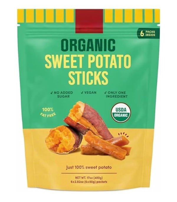 Generic Organic Sweet Potato Sticks, 6 Pack, No Added Sugar, Vegan, USDA Organic,
