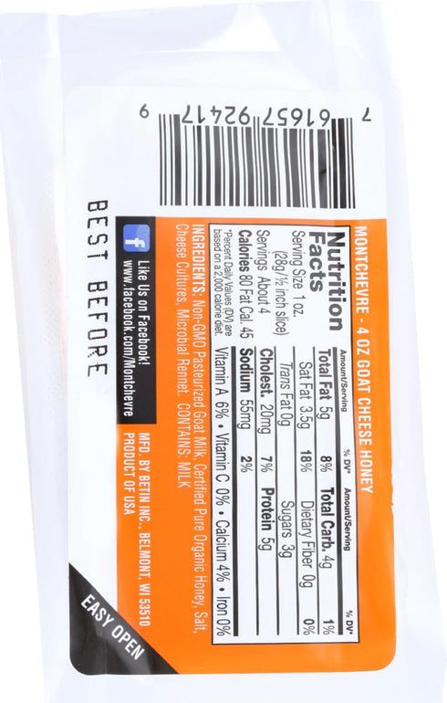 4 Fresh Goat Cheese Log Honey, Ounce