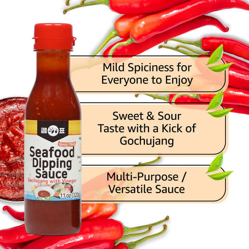 11 oz, Taehwa GOMPYO Seafood Dipping Sauce Korean Dipping Sauce, Gochujang with Vinegar, Garlic Apple Plum Extract