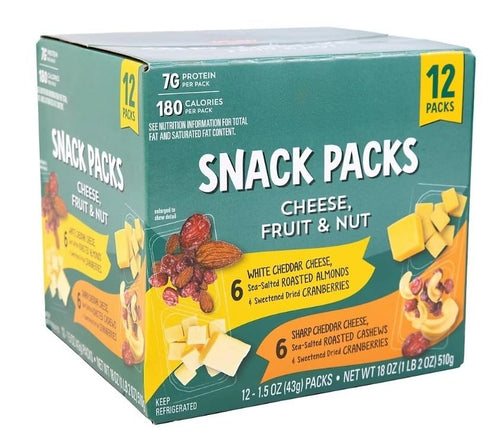 Generic Packs 12 packs Cheese Fruit & Nut Snack , Are perfect for an on-the-go snack! Featuring individual and two