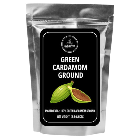 Naturevibe Botanicals Green Cardamom Ground (Elaichi Powder), 3.5 ounces | Non-GMO Gluten Free Indian Spice