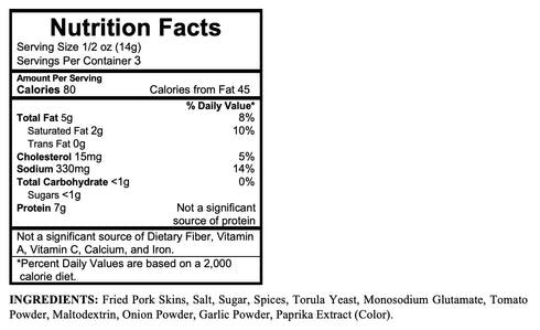12-Bag Pack packed 12 2.0 oz Turkey Creek - Americas Best Fried Pork Skins, offers a Straight of its Bar-B-Q Pork