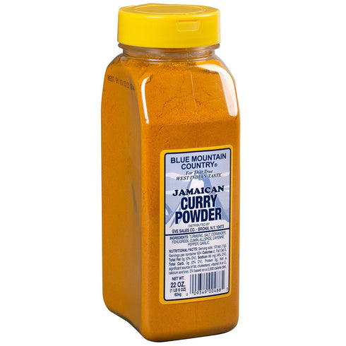 Country 22 oz Blue Mountain Jamaican Curry Powder Shaker Bottle | Authentic West Indian Curry Spice Blend for Meat