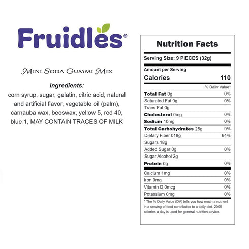 Gummy (1 Fruidles Mini Soda Pop Candy Mix, Delicious Multicolor Fruit Flavors, Party Candy Pound)