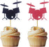 Morndew 24 PCS Drum Cupcake Toppers for Music Party, Baby Shower, Birthday Party Decorations