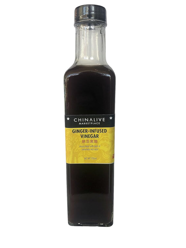 China Live Ginger-Infused Vinegar, Chinese Black Vinegar, 9 0z. (2 Pack)