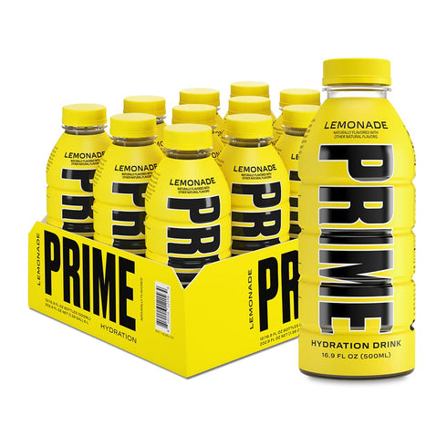 PRIME Hydration LEMONADE, Sports Drinks, Electrolyte Enhanced for Replenishing Fluids, 250mg BCAAs,