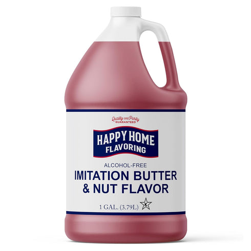 Happy Home Imitation Butter & Nut Flavoring, Non-Alcoholic, Certified Kosher, 1 Gallon