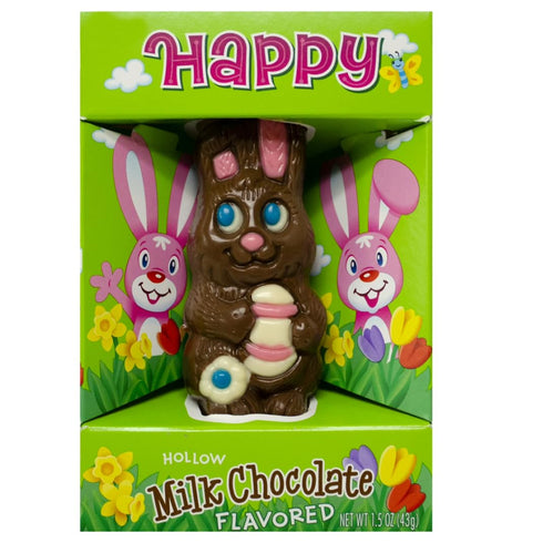 1.5oz (12-Pack) Fruidles Easter Bunny Rabbit Milk Chocolate Bunnies with Basket Easter Eggs, Individually Wrapped