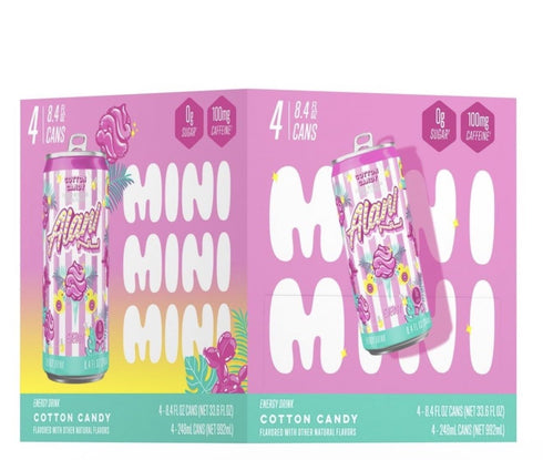 Generic (4 Pack) 8 oz Energy Drinks Cotton Candy Alani, limited edition fl cans, mini cans