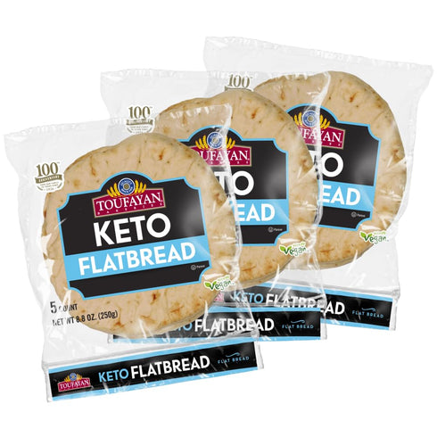 Toufayan Bakery KETO Flat Bread - Keto Diet Friendly - Zero Sugar,