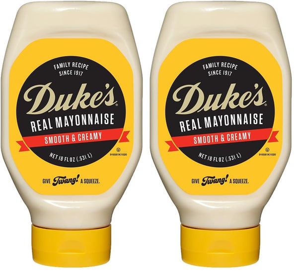 Duke's Mayonnaise Squeeze, 18 oz (Pack of 2)