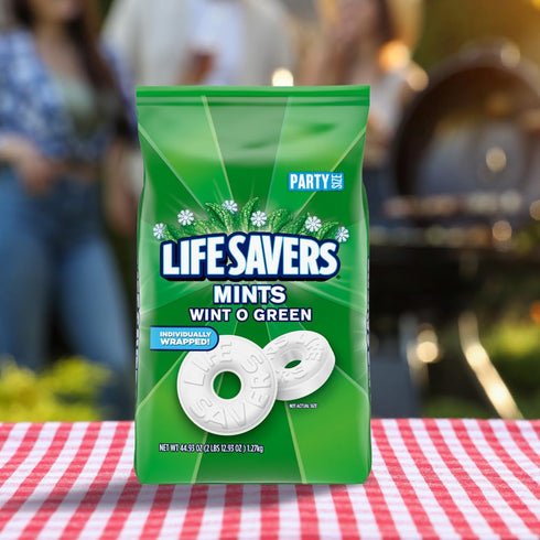 Summer 2.8 LB LIFE SAVERS Wint-O-Green Candy Individually Wrapped Hard Mints, Party Size, Bulk Bag