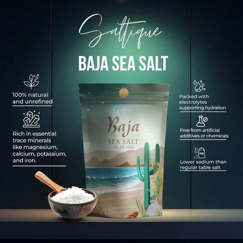 1lb Packed 90 100% (1lb) Baja Sea Salt Fine Ground - Baja Organic Salt with Minerals Helping You Stay Hydrated