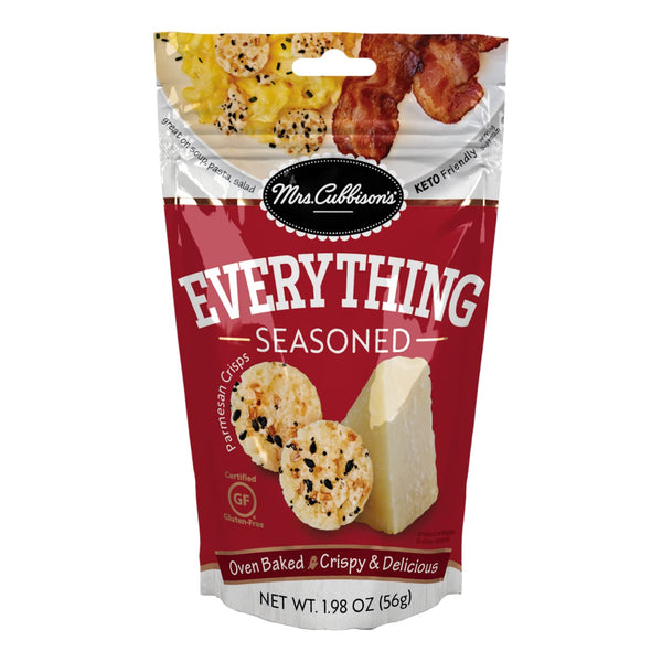 Mrs. Cubbison's Cheese Crisps| Everything Seasoned | 1.98 Ounce, Pack of 9