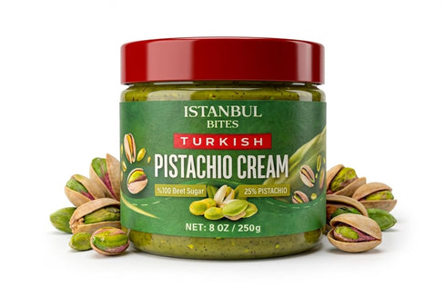 Istanbul Bites Premium Pistachio Cream Spread | 8oz-225 gr Jar | Perfect for Dubai