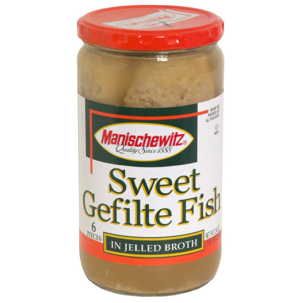 Manischewitz Gefilte Fish Sweet No MSG,24-ounces (Pack of3)