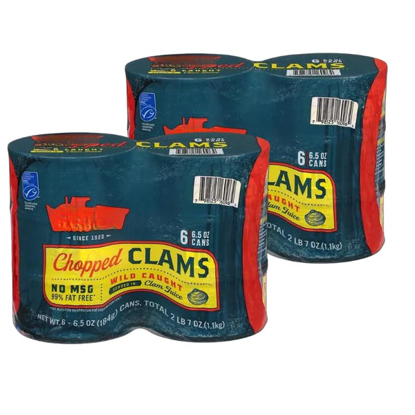 Generic Chopped Clams, 6 Pack, 6.5 oz Each | Fat free | Favorite