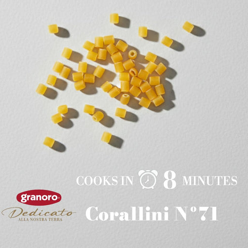 #71 1 lb (Pack 2) Granoro I Classici Corallini - Pasta for Soups, Italian Durum-Wheat, Non-GMO, Vegan, Bags