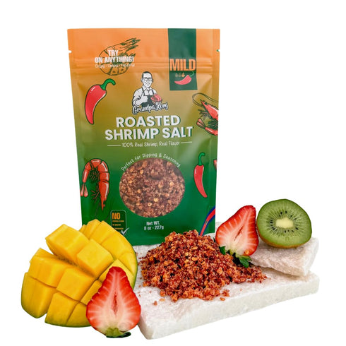 GrandpaKong Roasted Shrimp & Chili Salt (MILD) All-Purpose Crunchy Seafood Seasoning, Light