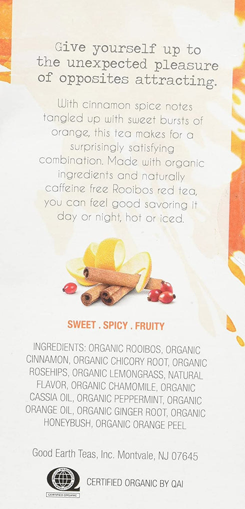 18 (Pack 2) Organic Sweet & Spicy Herbal Caffeine Free Good Earth Teas Tea Bag