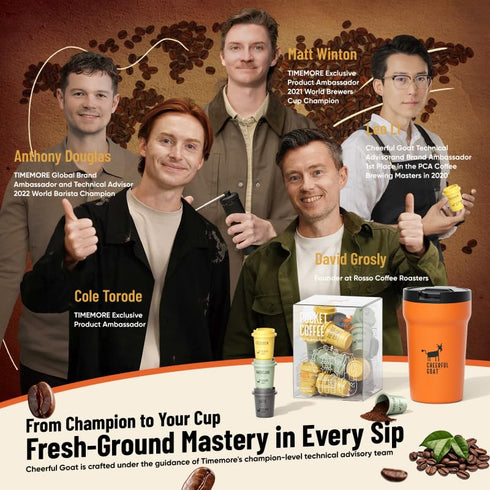 100% 15 CheerfulGoat Instant Cold Brew Coffee Speciality Pocket Coffee Arabica, Freeze Dried for Ultimate Freshness, No