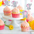 48pcs Pink Elephant Cupcake Toppers, Double Sided Picks for It's A Girl Cake Decorations for Birthday Baby Shower