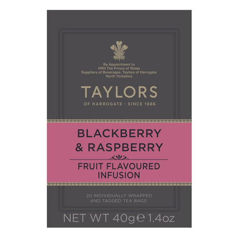 Taylors of Harrogate Blackberry & Raspberry Herbal Tea, 20 Count, Pack of 6