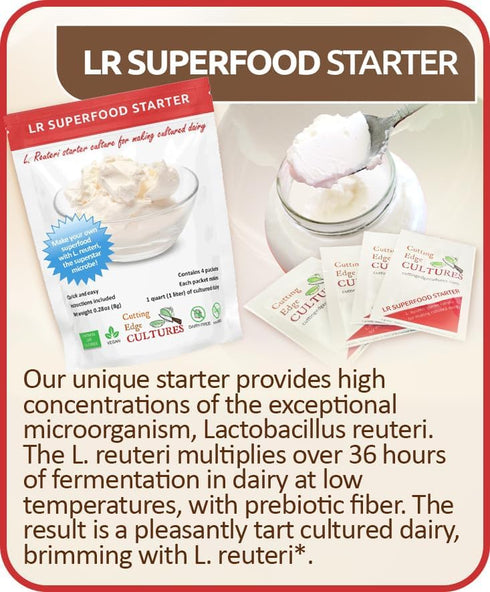 Cutting Edge Cultures LR Superfood Starter Pure L. Reuteri High CFU Low and Slow Fermentation Lab-Verified Reusable