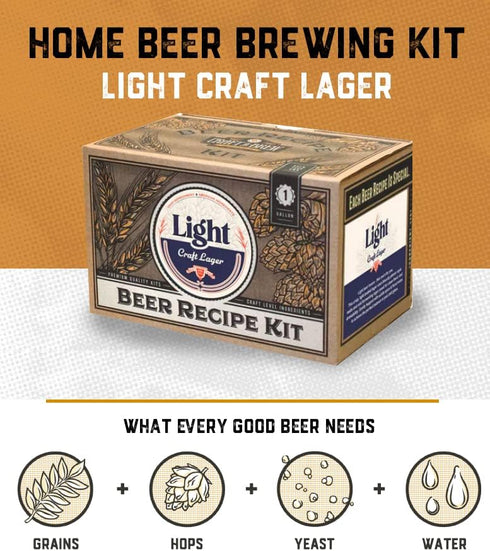 1 Craft A Brew Recipe Kit - Light Lager Refill - Gallon - Ingredients for Home Brewing Beer