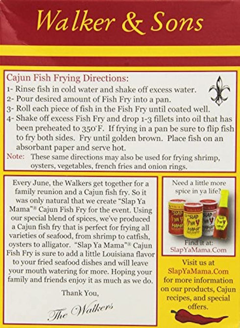 Slap Ya Mama Louisiana Style Cajun Fish Fry, No MSG and Kosher, 12 Ounce Box, Pack of 3