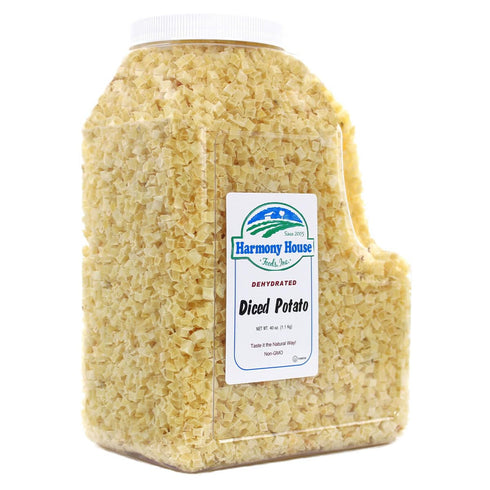 40 Harmony House Foods Dehydrated Diced Potatoes - Dried Potato Pieces, For Hash Browns, Stews, Soups, Home Fries