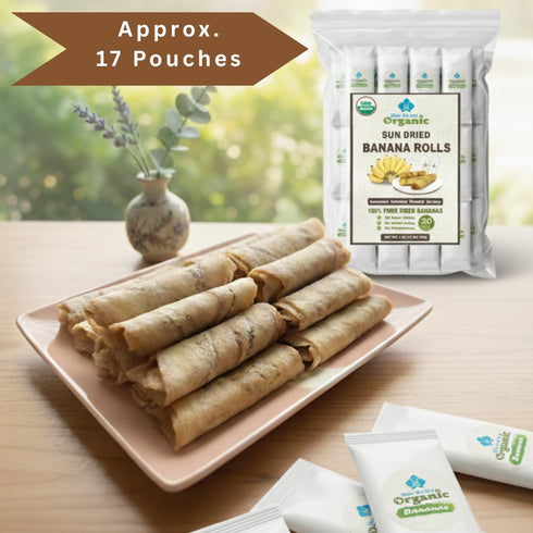 Pack (16 OZ Organic Sun Dried Banana Snacks - Natural Fruit Leather No Sugar Added - No Preservatives - Unsulfured