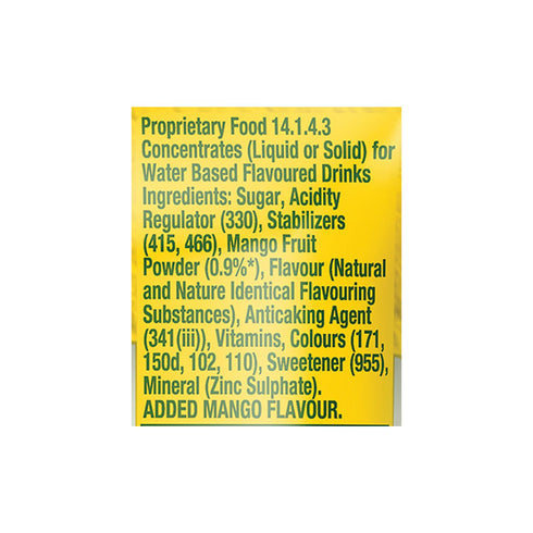 500 (17.6 oz) Tang Mango Instant Drink Mix, grams pouch - India