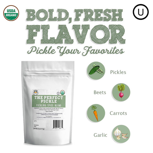 Fermentaholics Certified USDA Organic Pickling Spice | Hand-Blended 4 oz. | Enough for Over 2.5 Gallons Pickles